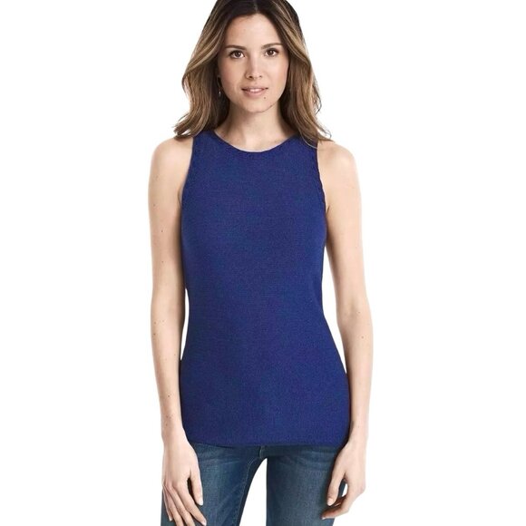 WHBM Deep Marine Sleeveless Sweater - Picture 1 of 7